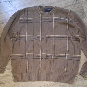 Saddlebred Brown Plaid Crewneck Sweater
